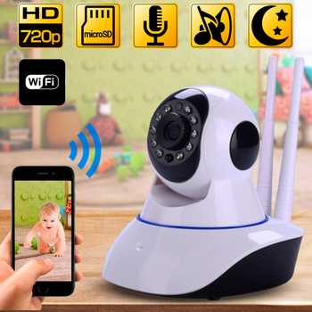 Беспроводная камера видеонаблюдения WiFi Smart Life 1280x720 поворотная, ночная съемка, датчик движения Белый