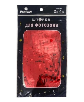 Фотозона 2м х 1м, "Глянцевая фольга" красная Красный Pelican (872112)