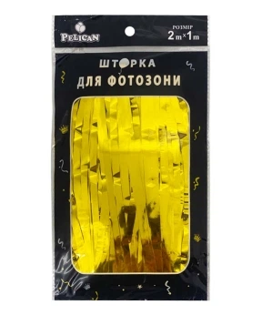 Фотозона 2м х 1м, "Глянцевая фольга" золото Золотой Pelican (872101)