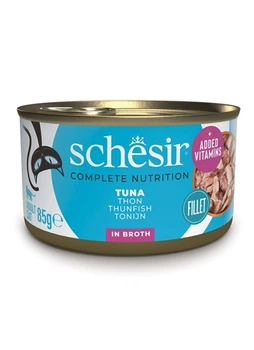 Влажный корм Schesir Tuna для кошек, тунец в бульоне, 85 г х 12 шт