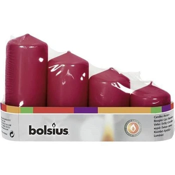 Набір свічок Bolsius 4шт. бордо (BOL-806744)