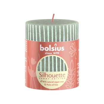 Свеча Рустик Bolsius Silhouette столбик 8х6.8см нефритовые полосы (BOL-700368)