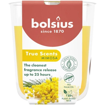 TRUE SCENTS Свеча в стекле 8х7.3см аромат Мимоза (BOL-930356)