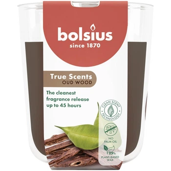 TRUE SCENTS Свеча в стекле 9.7х8.5см аромат Агаровое дерево (BOL-940370)