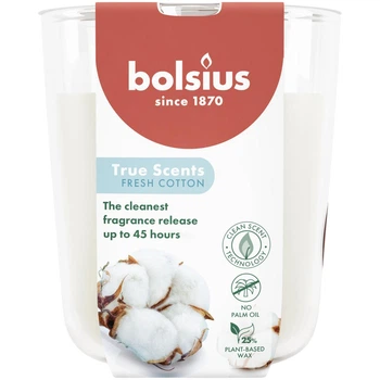 TRUE SCENTS Свеча в стекле 9.7х8.5см аромат Хлопок (BOL-940371)