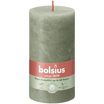 Свеча Рустик Bolsius SUNSET столбик13х6.8см оливково-зеленая (BOL-647370)