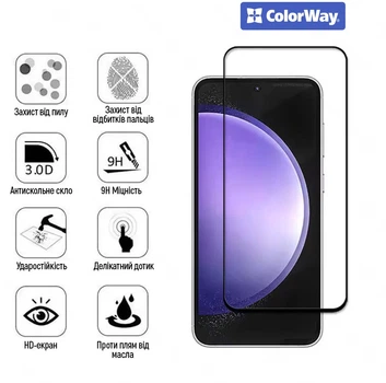 Защитное стекло ColorWay для смартфона Samsung Galaxy A37 Black (CW-GSFGSGA376-BK)