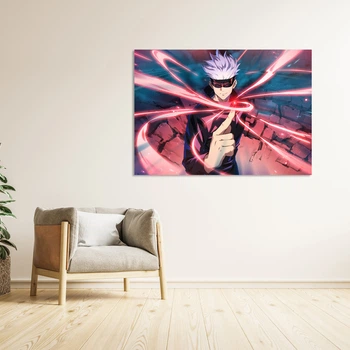 Плакат-постер с принтом Кавун Jujutsu Kaisen Магическая битва Satoru Gojo Сатору Годжо красный А3 ПЛ000783(А3+)
