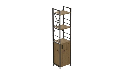 Этажерка 3/34 Ferrum-decor Серии Конект с тумбой 144x34x28 Черный ДСП Дуб Артизан (FD1005)