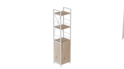 Этажерка 3/34 Ferrum-decor Серии Конект с тумбой 144x34x28 Белый ДСП Дуб Сан-Марино (FD1008)