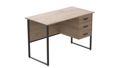 Компьютерный стол Ferrum-decor Гарри 76x120x60 черный ДСП Дуб Сан-Марино 32мм
