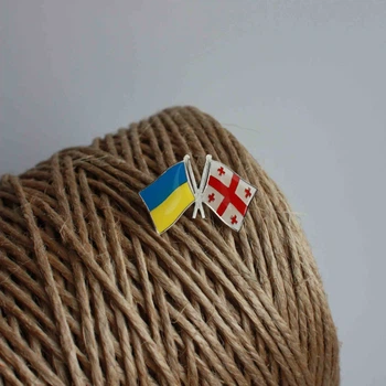 Значок Dobroznak Флаги Украины Грузии 26х17 мм (#4780)