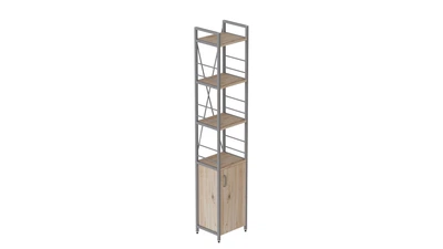 Этажерка 4/34 Ferrum-decor Серии Конект с тумбой 179x34x28 Серый ДСП Дуб Сан-Марино (FD1057)