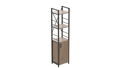 Этажерка 3/34 Ferrum-decor Серии Конект с тумбой 144x34x28 Черный ДСП Дуб Сан-Марино (FD1001)