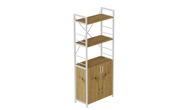 Этажерка 3/60 Ferrum-decor Серии Конект с тумбой 144x60x28 Серый ДСП Дуб Артизан (FD1040)