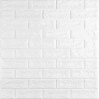 3D панель самоклеющаяся кирпич Белый Матовый 700х770х5мм (001-5M) Sticker Wall SW-00000587