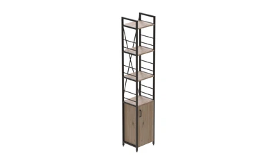 Этажерка 4/34 Ferrum-decor Серии Конект с тумбой 179x34x28 Черный ДСП Дуб Сан-Марино (FD1043)