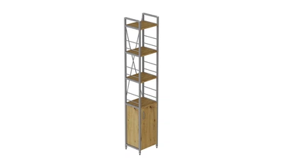 Этажерка 4/34 Ferrum-decor Серии Конект с тумбой 179x34x28 Серый ДСП Дуб Артизан (FD1061)