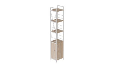 Этажерка 4/34 Ferrum-decor Серии Конект с тумбой 179x34x28 Белый ДСП Дуб Сан-Марино (FD1050)