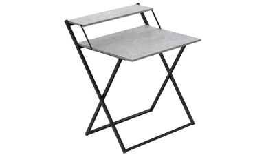 Стіл трансформер Компакт 2 Ferrum-decor 750x790x720 Білий метал ДСП Бетон 16 мм (KOM214)