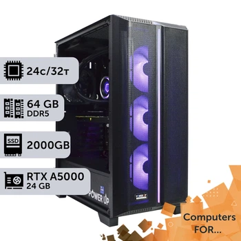 Компьютер Power Up #48 для REVIT/Core i9 14900K/64 GB/SSD 2TB/NVIDIA Quadro RTX A5000 24GBдля проектирования и инженерии оптимизирован для работы с CAD-программами предназначенными для 2D и 3D-проектирования