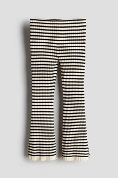 Штани H&M 1253394 140см молочний чорні смужки