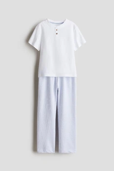 Штани H&M 1265627 122-128см блакитний смужки