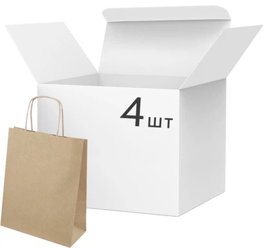 Набор крафтовых пакетов для подарков Angel Gifts 26х32х12 см х 4 шт (Я82297_AG2138_4)