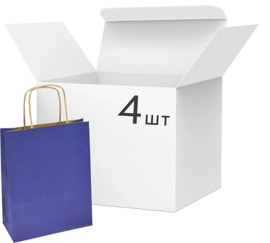 Набор крафтовых пакетов для подарков Angel Gifts 26х32х12 см х 4 шт синих (Я82305_AG2142_4)