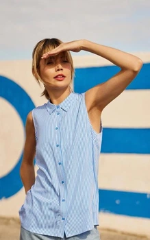 Блузка жіноча MOODO 4663 L блакитна