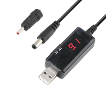 Кабель инвертор повышающий на 9-12В для роутера USBx5.5x2.1 от PowerBank