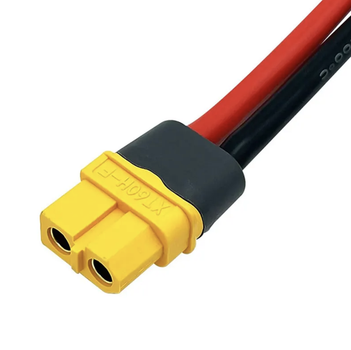 Кабель силовий з роз'ємом XT60H-F 14AWG 60А мама 20см для акумуляторів