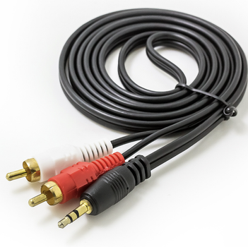 Кабель переходник мультимедийный Jack 3.5mm папа на 2xRCA тюльпаны 1.5м