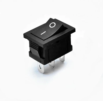 Сетевой выключатель двухпозиционный KCD11 3pin 3А 250V Черная 10х15мм