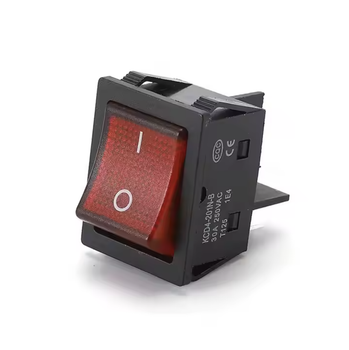 Сетевой выключатель KCD4-201N-B 30A 250VAC 4pin 32х25 Красный со светодиодом