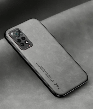 Кожаный чехол XnE Xiaomi Redmi Note 12 Pro 4G с металлической вставкой Grey (34278-33)