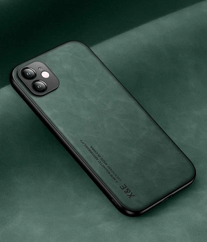 Шкіряний чохол XnE iPhone 11 з металевою вставкою Green (34649-08)