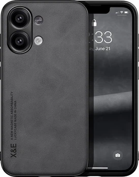 Шкіряний чохол XnE Xiaomi Redmi Note 13 з металевою вставкою Black (39653-2B)