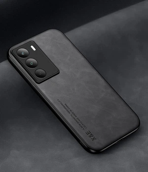 Кожаный чехол XnE Realme C71 с металлической вставкой Black (43125-2B)