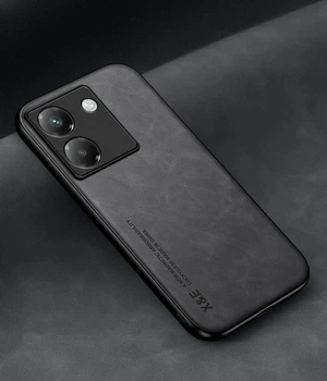 Кожаный чехол XnE Poco M7 Pro 5G с металлической вставкой Black (43122-2B)