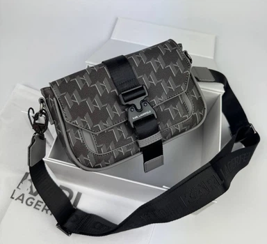 Чоловіча Сумка-Месенджер Karl Lagerfeld Monogram Сірий