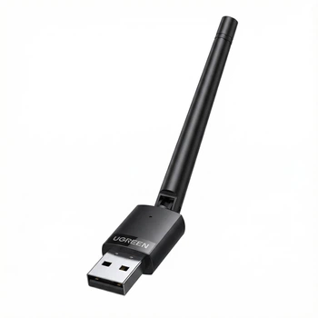 Wi-Fi адаптер Ugreen CM761 USB 2.0 Wi-Fi 6 AX300 2.4 ГГц 286 Мбит/с внешняя антенна Черный (35263)