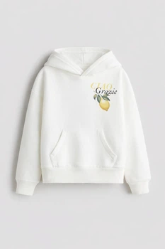 Худі H&M 1285361 146см білий лимони