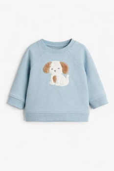 Кофта H&M 1167835 56см блакитний собачка