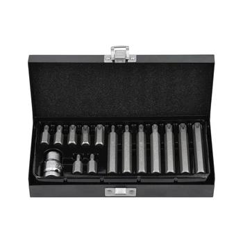 Набор насадок отверточных Yato TORX SECURITY Т20-55 с переходником 1/2" 15 предметов (YT-0417)