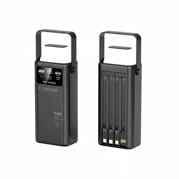 Павербанк PowerBank із швидкою зарядкою та кемпінговим ліхтарем 80000mAh |4USB/22.5W| Чорний