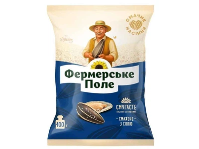 Насіння соняшника Фермерське поле Солоне 100г смажене смугасте