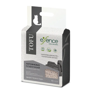Наполнитель туалета для котов соевый тофу с углем Essence 6 л