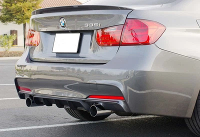 Диффузор заднего бампера для BMW 3 F30/31/34 2012-2019 M Performance, черный глянец V2