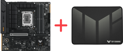 Материнська плата ASUS TUF GAMING B760M-PLUS II (LGA1700, Intel B760, PCI-Ex16)+ Ігрова поверхня Asus TUF Gaming P1 Speed у подарунок!